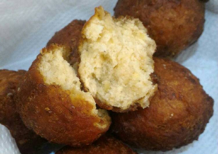 resep masakan Kuih Cekodok/ donat bola pisang / fried banana ball (vegan)