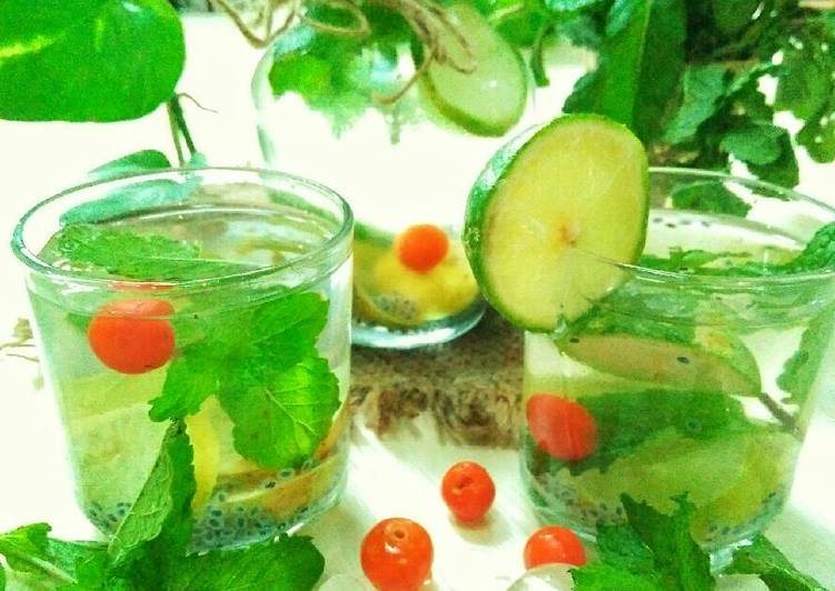 resep makanan Infused water LEMON MINT