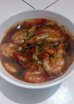 Udang masak saus tiram sederhana