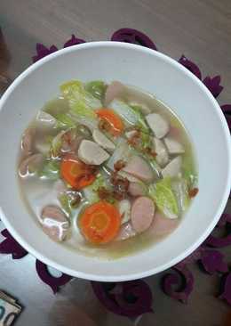 Sayur sawi ca bakso sosis