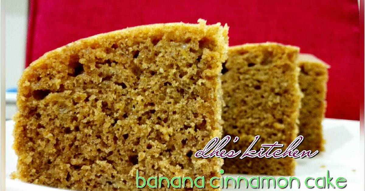 Resep Banana cinnamon cake (no oven,no mixer)
