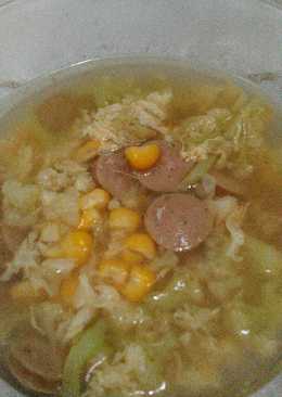 Soup brokoli jagung sosis