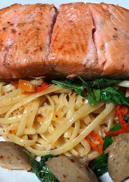 Salmon Aglio Olio w/ BonCabe ðŸ˜