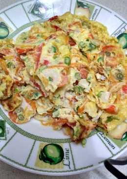 Telur dadar sayur (wortel,buncis,tomat) #menudebm