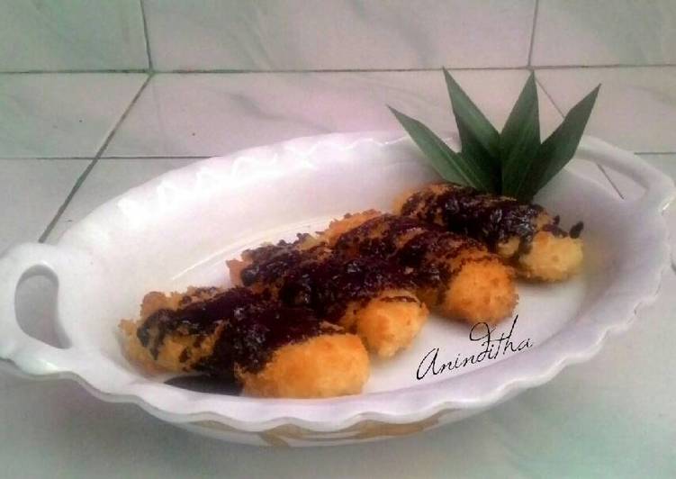 resep lengkap untuk Nugget pisang rumahan (pisang goreng crispy)