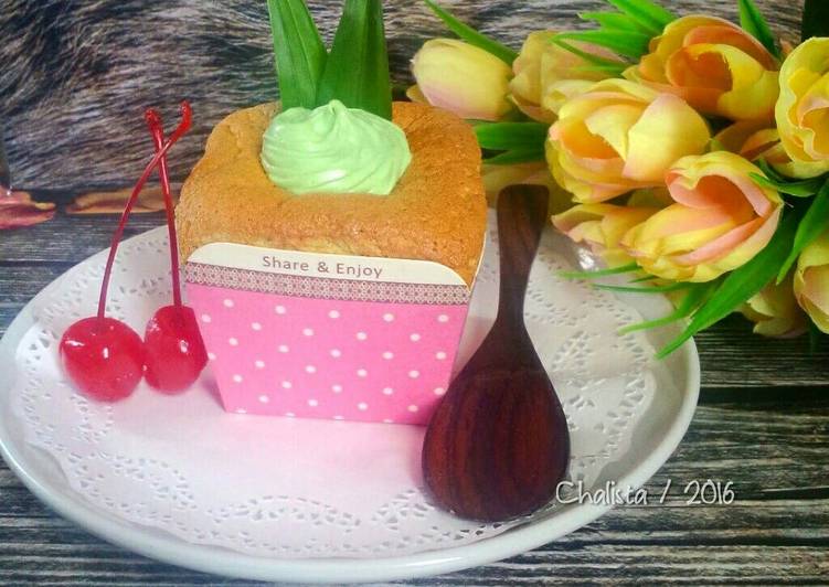 resep masakan Pandan Hokkaido Chiffon Cupcake