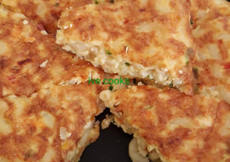 resep masakan Omelet Makaroni Tahu Keju