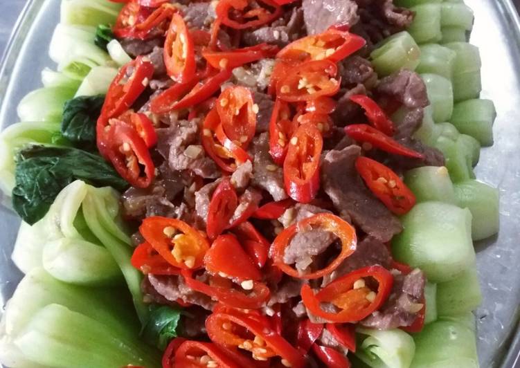 resep masakan Pokcoy Cah Daging Sapi ???????