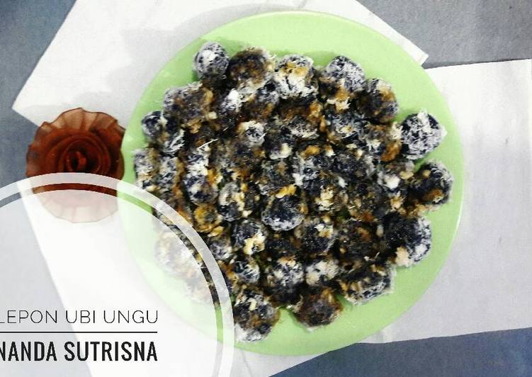 bahan dan cara membuat Klepon ubi ungu