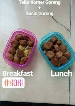 Telur Kornet Goreng + Sosis Goreng