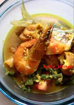 Seafood kuah santan plus tahu dan kacang panjang