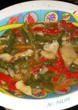 Tumis sederhana jamur & paprika