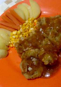 Beef crispy steak with vegetable