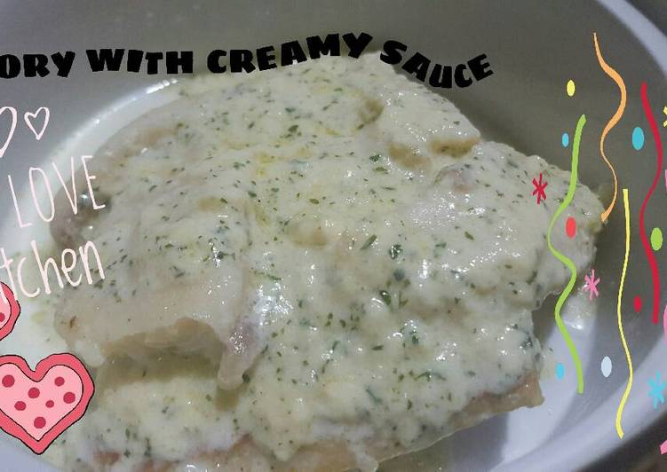 bahan dan cara membuat Dory with creamy sauce