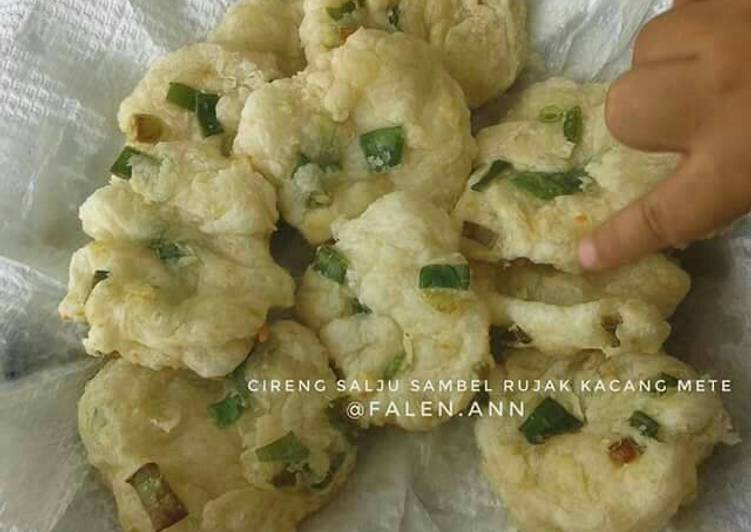 resep masakan Cireng salju sambel rujak kacang mete