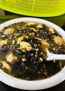 Sup sayur Rumput Laut (Seaweed Egg Drop Soup) HALAL