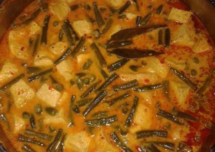 resep lengkap untuk Gulai kacang panjang tahu