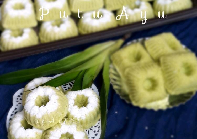 Resep Putu Ayu Daun Pandan dan Daun Suji Dari ida idot