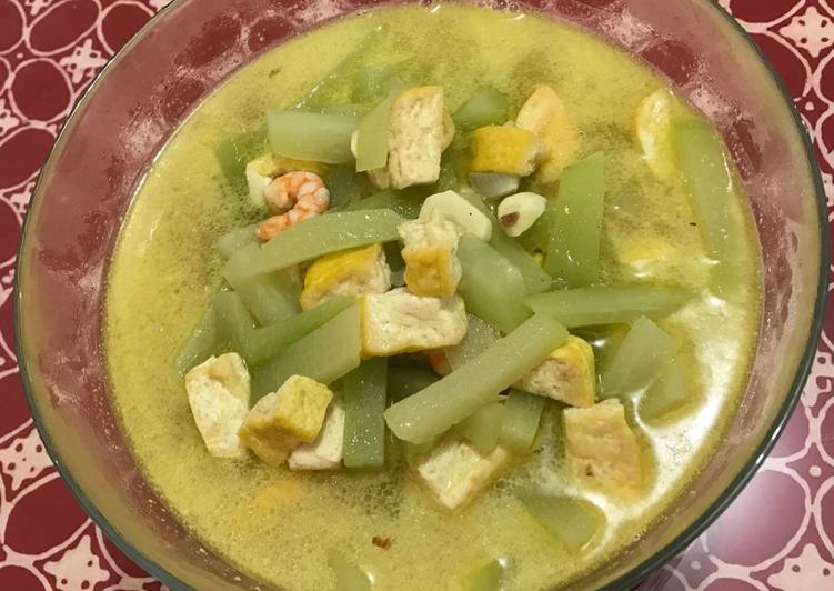 resep masakan Lodeh manisa (labu siam) tahu dan udang