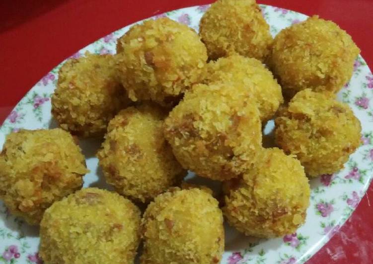 resep makanan Bihun bola tempura(resep awal bihun kukus bakso)