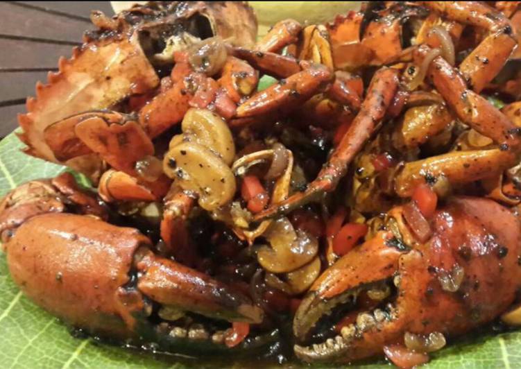 bahan dan cara membuat Black papper Chili Crab