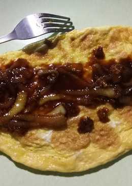 Telur Dadar with Sauce Kecap Pedas