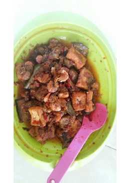 Balado udang, terong, tahu