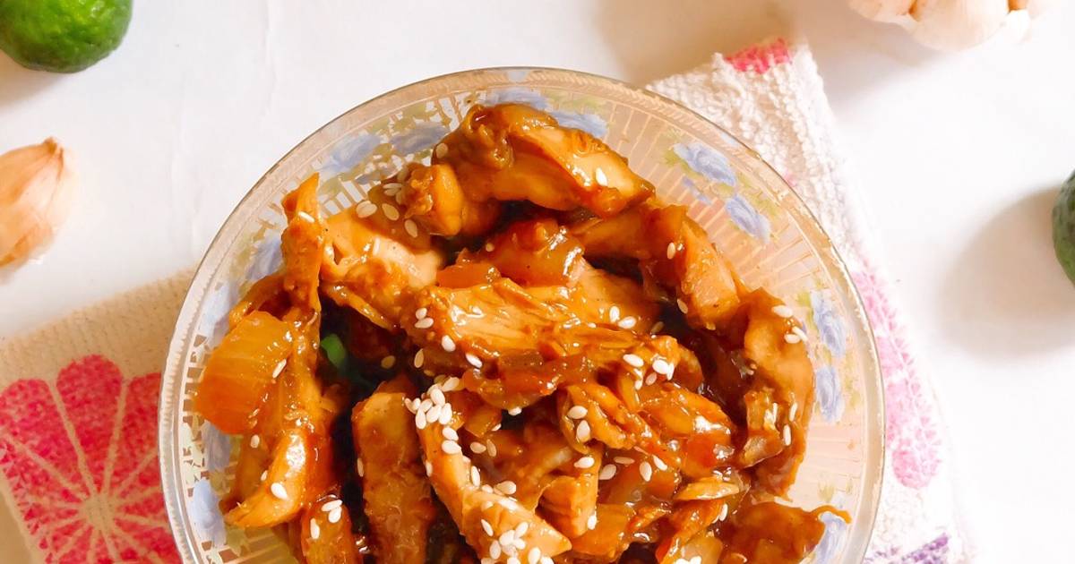 Resep Ayam Suwir Saus Teriyaki ala Husna Hidayati