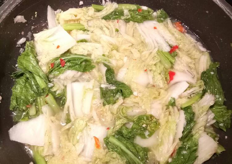resep makanan Tumis sawi putih+hijau