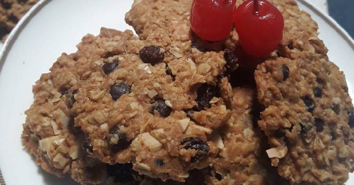  Resep  Oatmeal  vookies with almond oleh Angella Lodewyk 