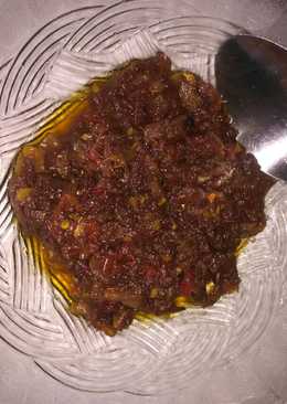 Sambel ikan asin peda beureum