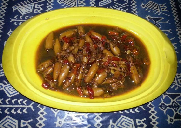 gambar untuk resep Cumi asin kecap pedas