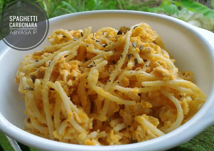 resep lengkap untuk MPASI 1Y+ Spaghetti Carbonara