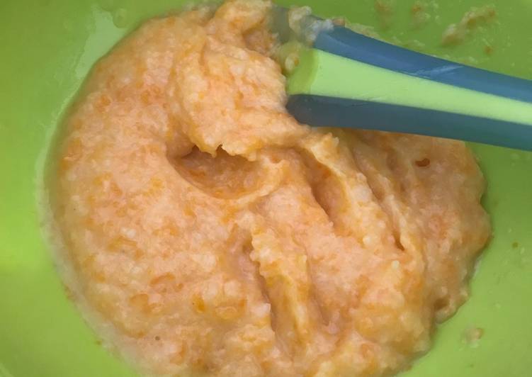 cara membuat Mpasi 6 bulan bubur nasi wortel