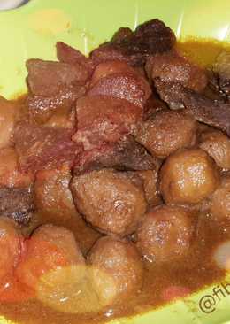 Lapis daging dan bakso simple