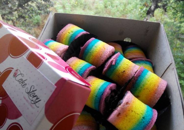 Resep Mini Rainbow Roll Cake Dari nita amala