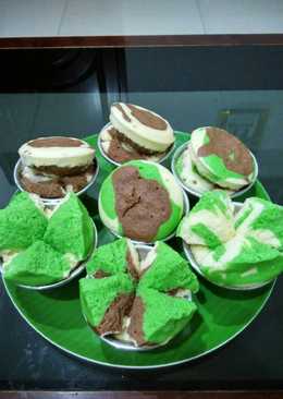 Bolu kukus pasta pandan& coklat