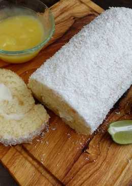 Lemon Coconut Roll Cake