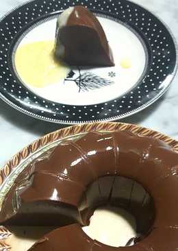 Puding Dark Chocolate dengan Vla Vanilla