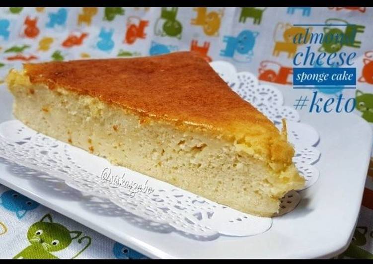 cara membuat Almond cheese sponge cake #keto