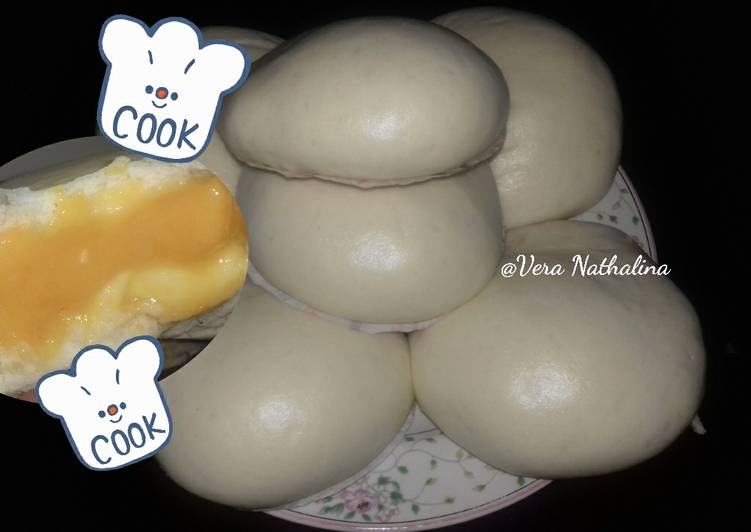 resep masakan Melted custard salted egg yolk steamed buns