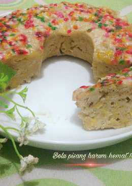 Bolu pisang berserat buat kilat bahan hemat (no mixer)