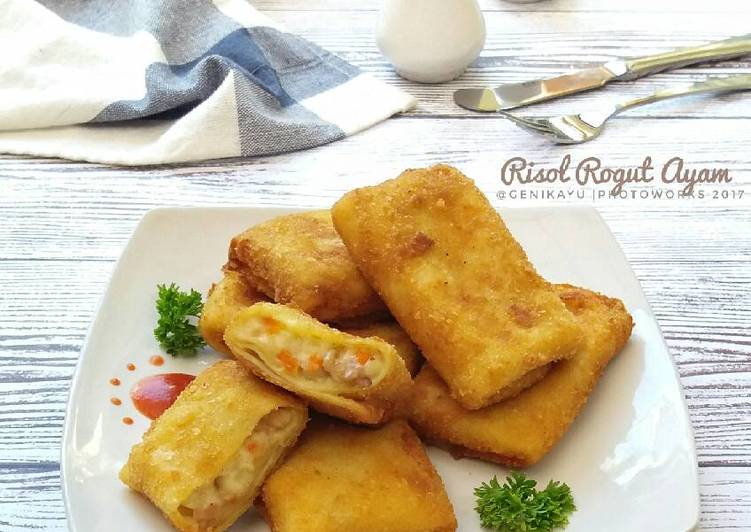 bahan dan cara membuat Risol Rogut Ayam