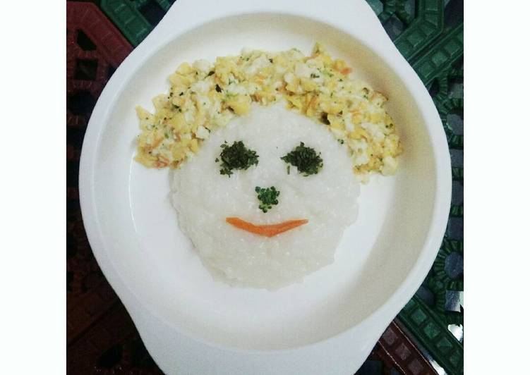 resep lengkap untuk Resep Menu MPASI 9m+ - Scrambled Egg with Chees Butter Rice