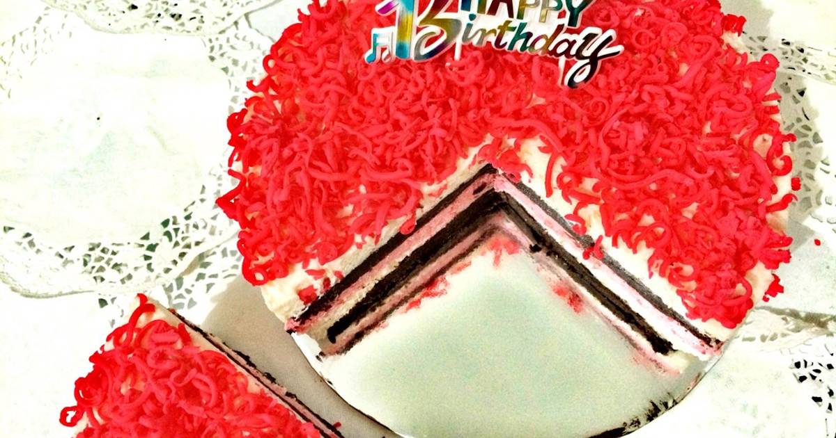 Resep Pink chocolate cheesecake