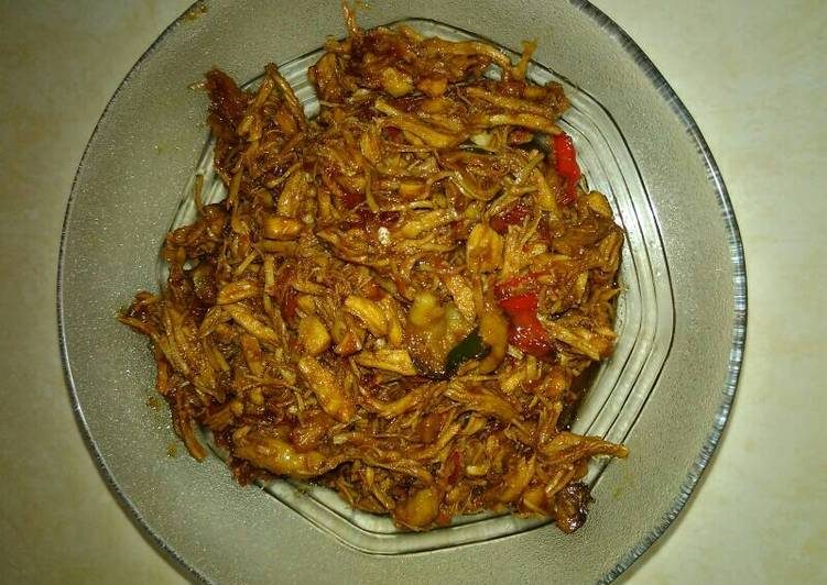 resep lengkap untuk Ayam Suwir Danis (Pedas Manis)