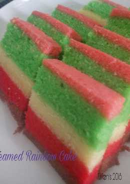 Steamed Rainbow Cake