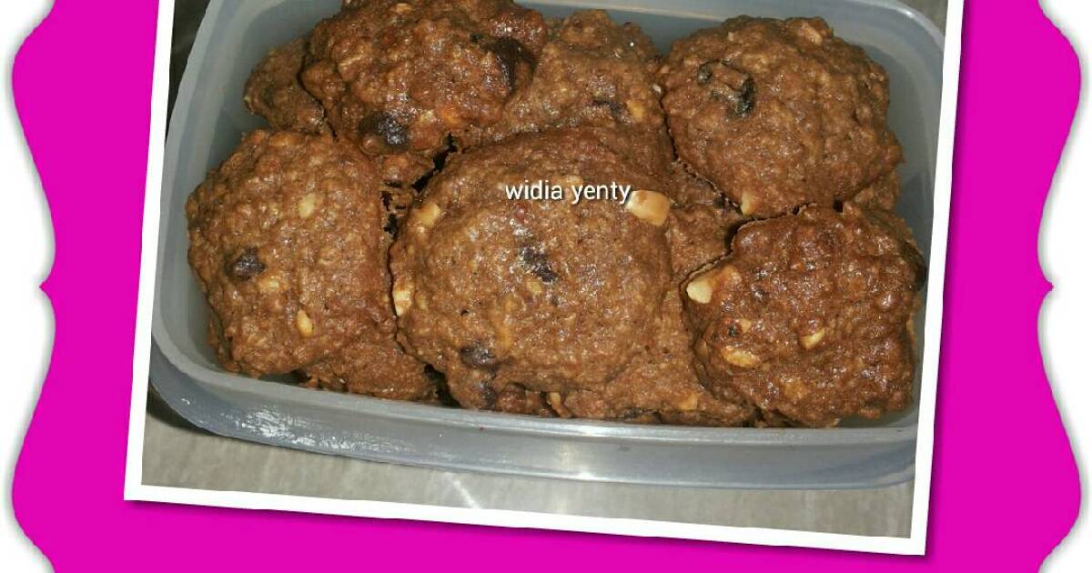 Resep Oat raisin choco nut cookies