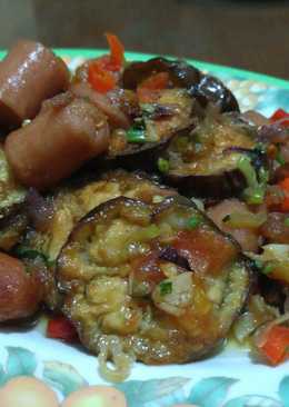 Tumis sosis terong saus tiram