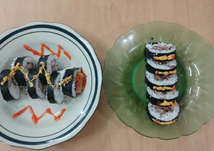 bahan dan cara membuat Sushi Roll Homemade Nasi Gulung